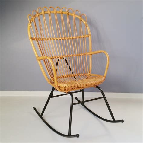 Rattan Rocking Chair By Rohé Noordwolde 1960s 101512