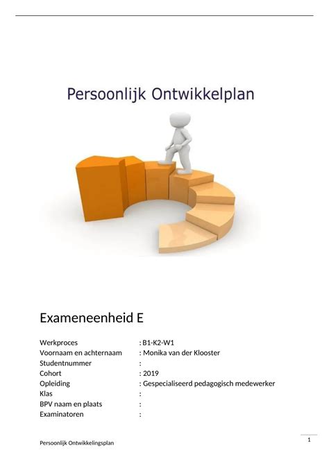 B1 K2 W1 Werkt Aan De Eigen Deskundigheid Examen