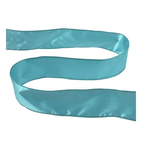 Teal Wire Edge Satin Ribbon Mm X M Hobbycraft