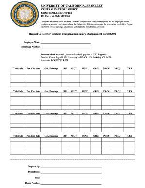 Fillable Online Controller Berkeley Request To Recover Overpayment