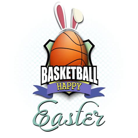 Easter Feliz Bola Do Basquetebol Sob A Forma De Um Ovo Ilustra O Do