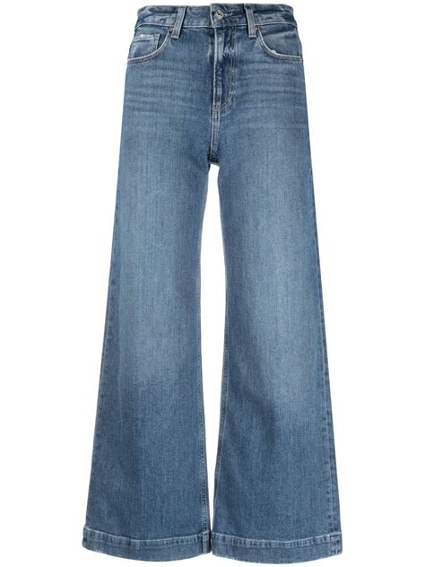 Paige Anessa High Waisted Wide Leg Jeans Farfetch