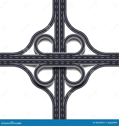 Cloverleaf Interchange Two Level Perspective D Four Way Interchange