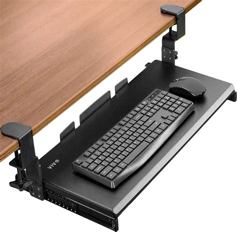 Vivo Large Height Adjustable Under Desk Keyboard Tray C Clamp Mount