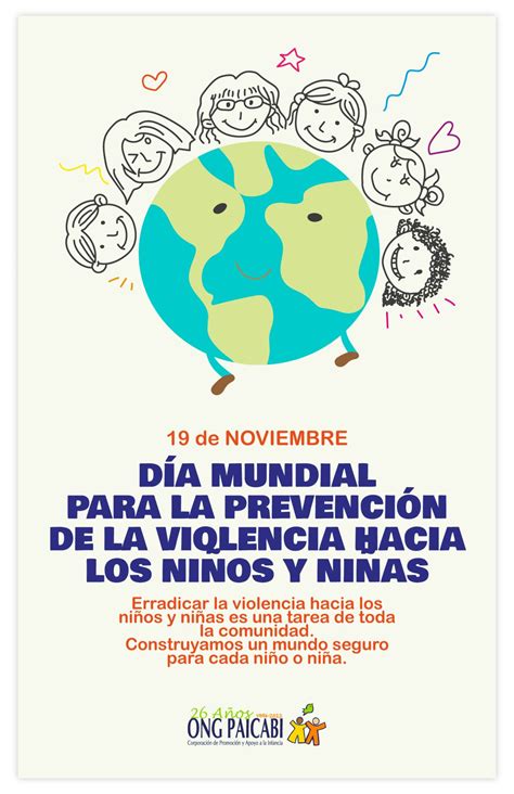 19 De Noviembre Día Mundial Para La Prevención De La Violencia Contra Los Niños Y Niñas Ong