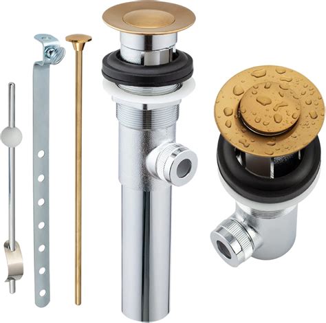 Buy Artiwell Sink Pop Up Drain Stopper Assembly With Lift Rod And Overflow Solid Brass Lavatory