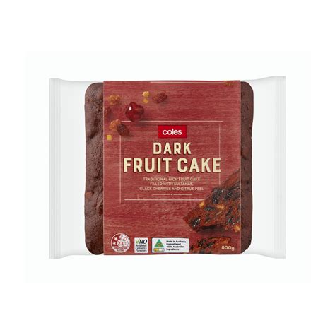 Buy Coles Bakery Dark Fruit Cake 800g | Coles