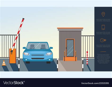 Automatic rising up barrier system gate Royalty Free Vector