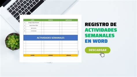 Plantilla De Actividades Semanales En Word Gratis Didocu