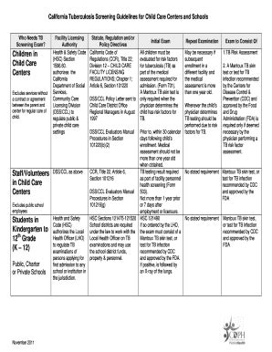 Fillable Online Publichealth Lacounty California Tuberculosis Screening