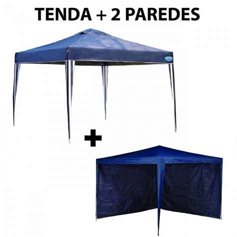 Kit Tenda Gazebo Base E Topo X M Paredes Sem Janela Azul Leroy