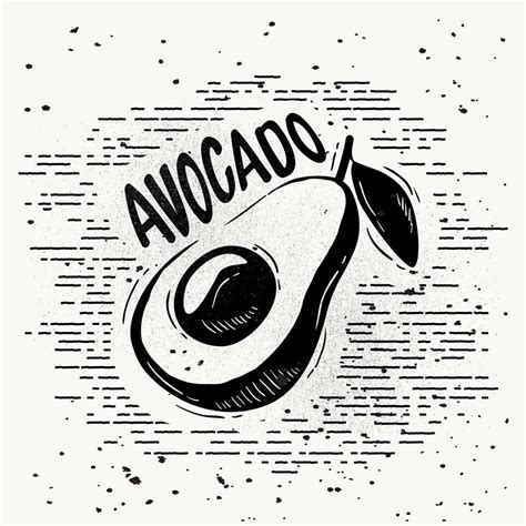 Hand Drawn Avocado Silhouette Vector Vector Art At Vecteezy