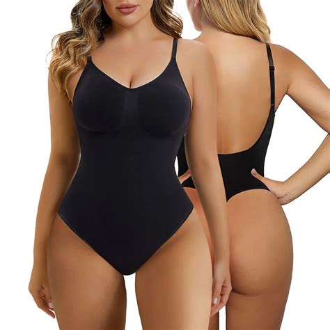 Bodysuit Sem Costas Para Mulheres Modelador De Controle De Barriga Sem