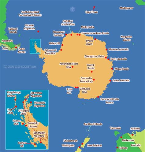 Antarctica Time Zone Map – Map Vector