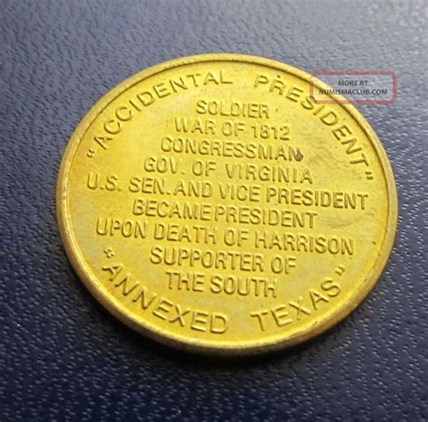 John Tyler 10th Us President 1841 1845 Accidential President Coin