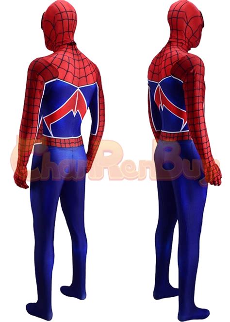 PS4 Spider Man Costume Spider Punk Suit Cosplay Bodysuit-Chaorenbuy