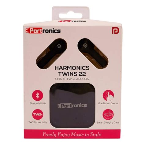 Portronics Harmonics Twins 22 Smart Tws Bluetooth Earbuds Black Dukandwar