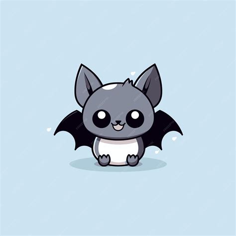 Cute Kawaii Bat Chibi Mascot Vector Cartoon Style Premium Ai