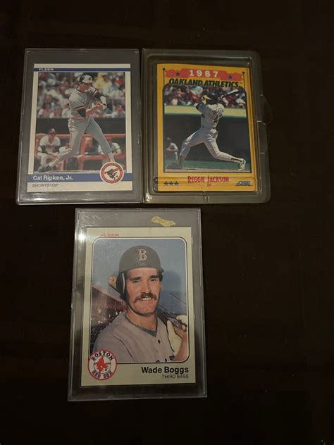 Baseball Cards Reggie Jackson Wade Boggs Cal Ripken Jr