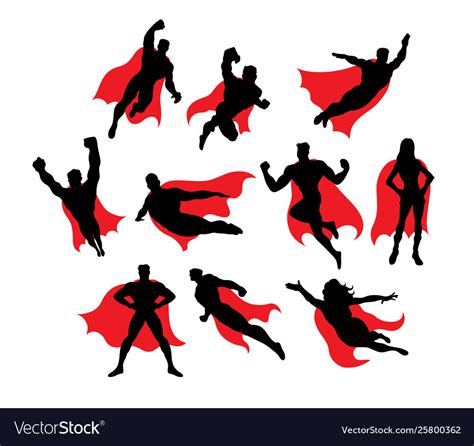 Superhero silhouette Royalty Free Vector Image