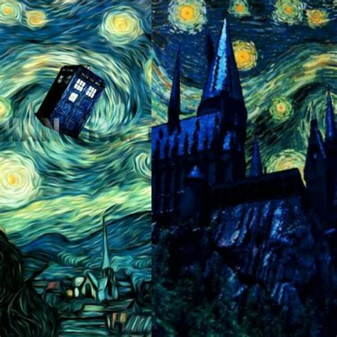 Starry Night With The Tardis And At Hogwarts Hogwarts Tardis Adventure