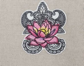 Lotus Flower Iron On Patch For Jacket Patches Etsy