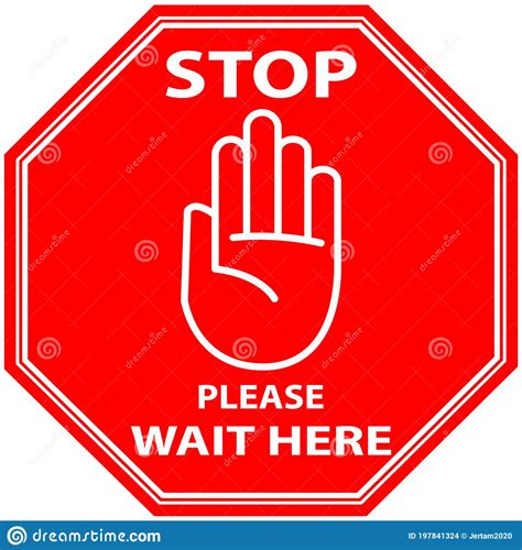 Stop Please Wait Here Social Distancing Sign For Covid 19 Outbreak 1