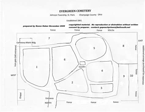 Evergreen Cemetery Map