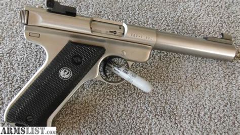 Armslist For Sale Ruger Mark Ii Stainless Target 5 1 2 Bull Barrel Kmk 512 W Scope Mount