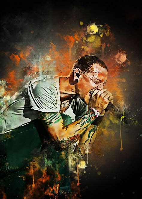 Chester Bennington Poster Picture Metal Print Paint By Muhammad