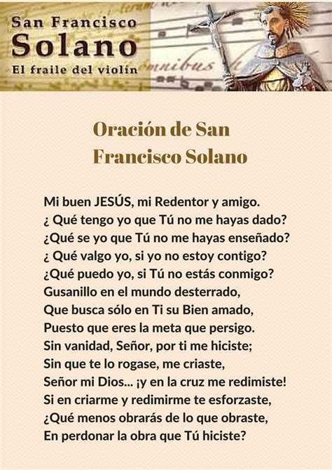 An Image Of The Poem For Francisco Solano Which Is Written In Spanish