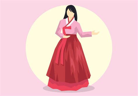 Korean Hanbok Vector Art Png Beautiful Korean Girl Wearing Traditional