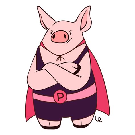 Design Png E Svg De Super Herói Porco Com Capa De Desenho Animado Para