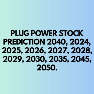 Plug Power Stock Prediction