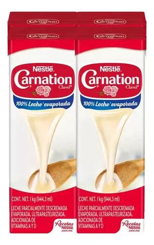 Leche Evaporada Carnation Clavel Nestlé 4 Pzas De 944 3 Ml Meses sin