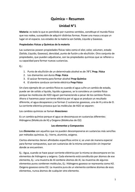 Química Resumen Para Final Resumen Unidad Materia es todo lo que es