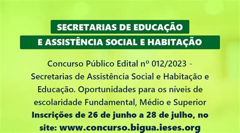 Secretarias De Educa O E Assist Ncia Social De Bigua U Realizam