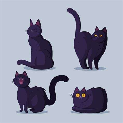 Cute Cartoon Black Cats