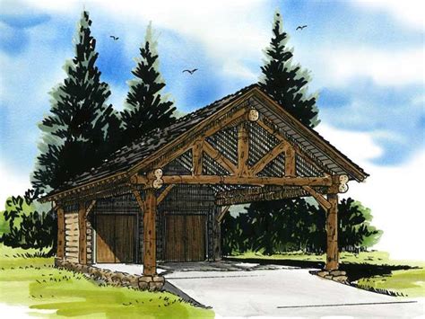 Carport Plans Rustic Double Carport Plan 066g 0002 At