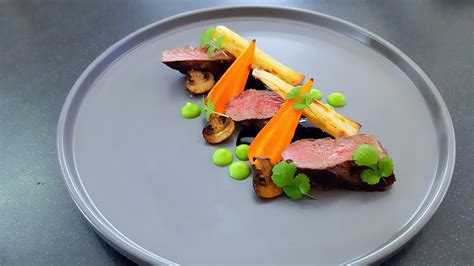 Lamb Rump Roasted Vegetables Garlic Chestnut Mushrooms Mint Pea