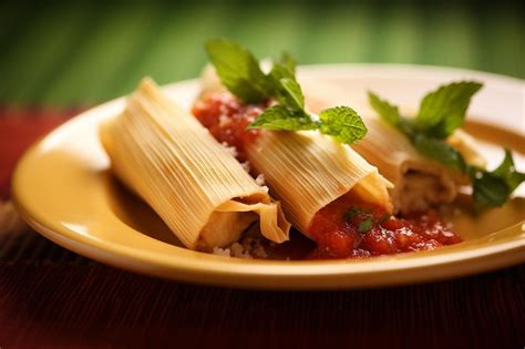 Premium Photo | Tamales with Salsa Picante