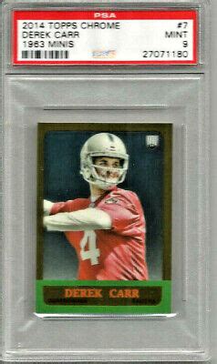 2014 Topps Chrome Derek Carr 1963 Minis PSA 9 RC EBay