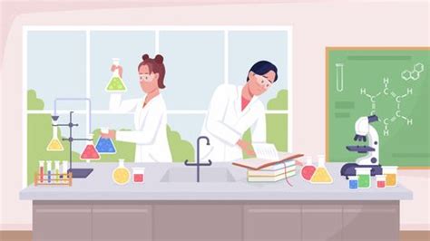 Animated Chemistry Class School Laboratory Experiment Stock Footage ...