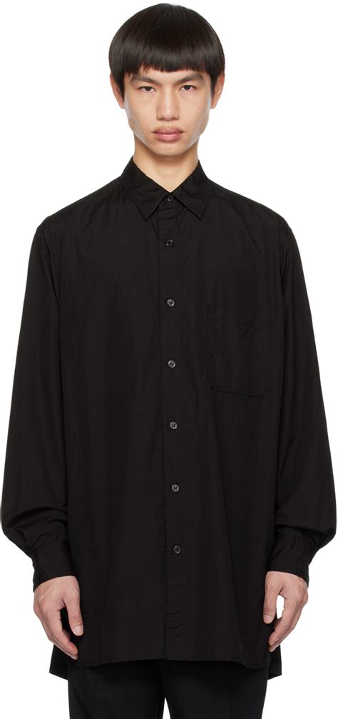 Chemise Noire Poche Plaqu E Yohji Yamamoto En Solde