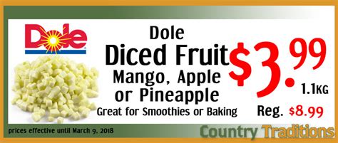 dole-diced-fruit | Country Traditions | Napanee