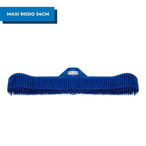 Maxi Rodo 34cm Vassoura Inteligente Silicone 2 Em 1 Sem Cabo Azul