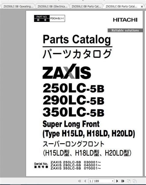 Hitachi Excavator Zaxis Zx B Shop Manual