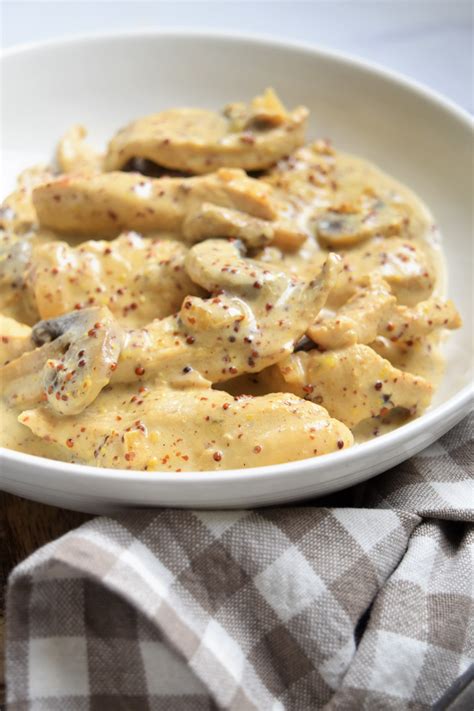 Poulet à la moutarde à l ancienne et champignons Cookeo