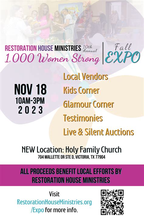 Restoration House Ministries 1000 Women Strong 10th Annual Fall Expo