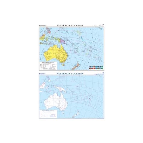 Australia i Oceania mapa polityczna konturowa Mapy Szkoła Marzeń